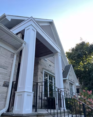 Fence staining completed by AC Brothers in Mississauga — cedar fence cleaned and restained with oil-based stain