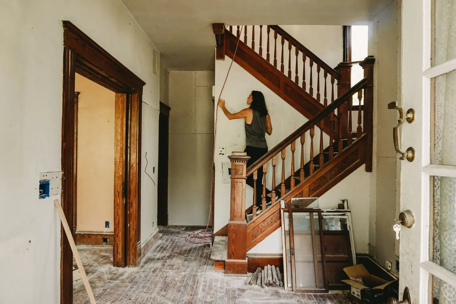Full staircase replacement in Oakville — old staircase removed and rebuilt to Ontario Building Code by AC Brothers