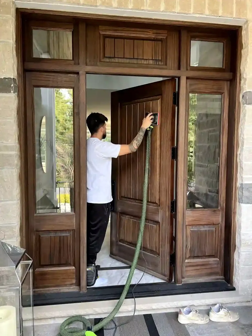 Staircase refinishing project in Oakville